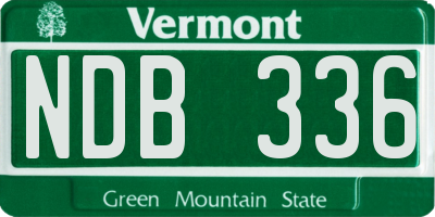 VT license plate NDB336