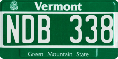 VT license plate NDB338
