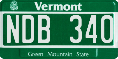VT license plate NDB340