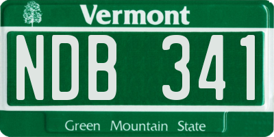 VT license plate NDB341