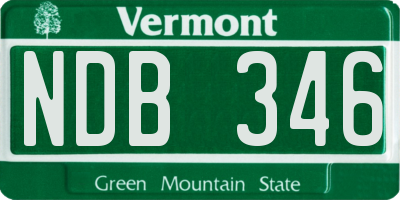 VT license plate NDB346