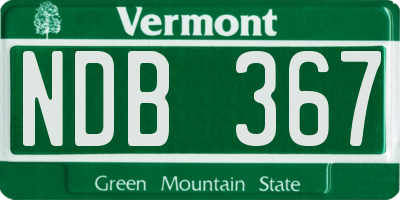 VT license plate NDB367