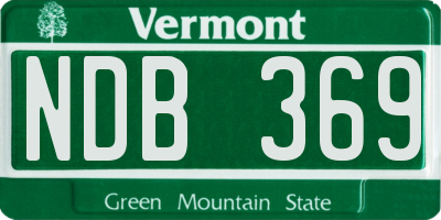 VT license plate NDB369
