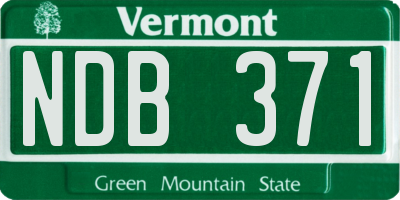 VT license plate NDB371