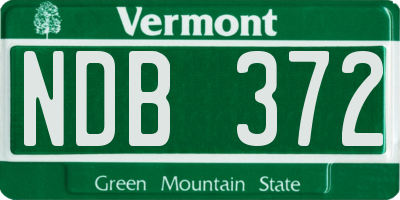 VT license plate NDB372
