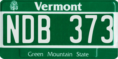 VT license plate NDB373