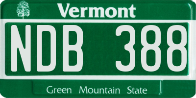 VT license plate NDB388