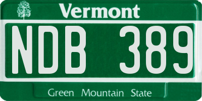 VT license plate NDB389