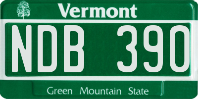 VT license plate NDB390