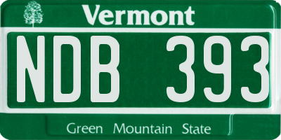 VT license plate NDB393