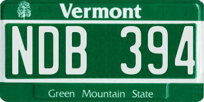 VT license plate NDB394