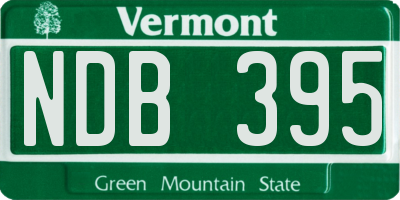 VT license plate NDB395