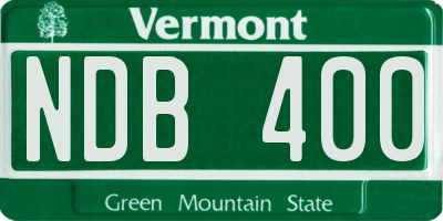 VT license plate NDB400