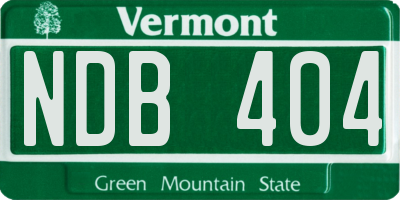 VT license plate NDB404