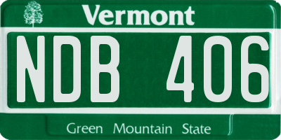 VT license plate NDB406