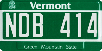 VT license plate NDB414