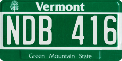 VT license plate NDB416
