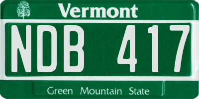 VT license plate NDB417