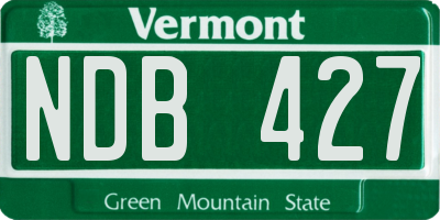 VT license plate NDB427