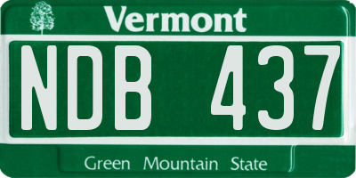 VT license plate NDB437