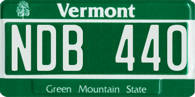 VT license plate NDB440