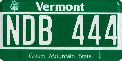 VT license plate NDB444