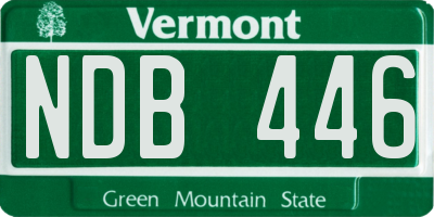 VT license plate NDB446