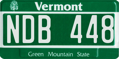 VT license plate NDB448