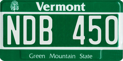 VT license plate NDB450