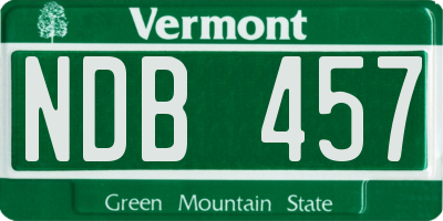 VT license plate NDB457