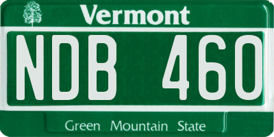 VT license plate NDB460