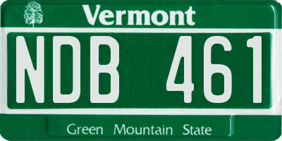 VT license plate NDB461