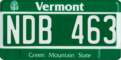 VT license plate NDB463