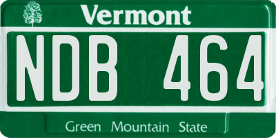 VT license plate NDB464