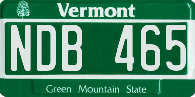 VT license plate NDB465