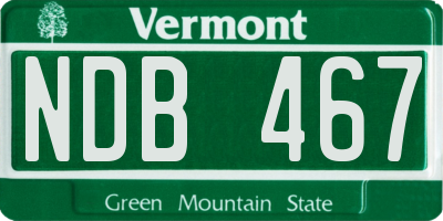 VT license plate NDB467