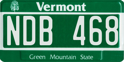 VT license plate NDB468