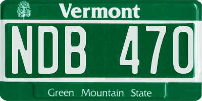 VT license plate NDB470