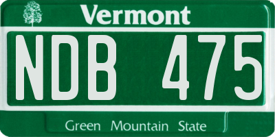 VT license plate NDB475