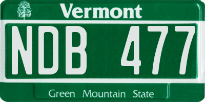 VT license plate NDB477