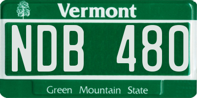 VT license plate NDB480