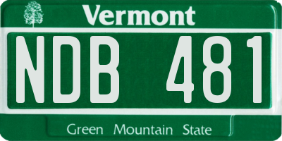 VT license plate NDB481