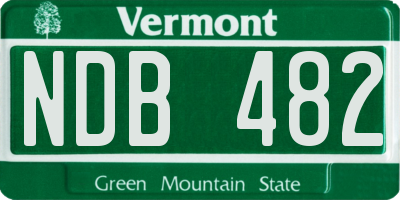 VT license plate NDB482