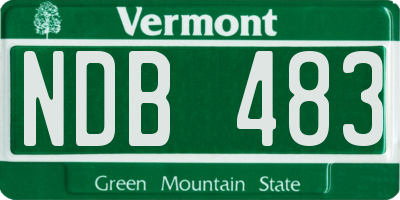 VT license plate NDB483