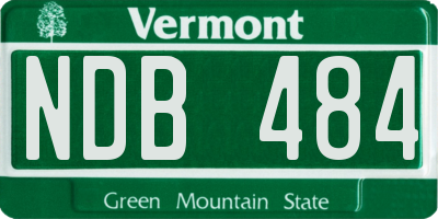 VT license plate NDB484