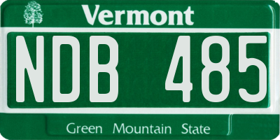VT license plate NDB485