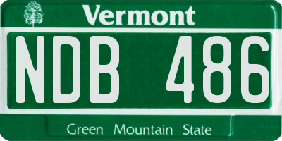 VT license plate NDB486