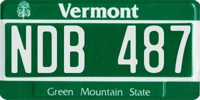 VT license plate NDB487