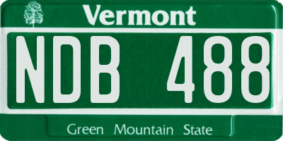 VT license plate NDB488