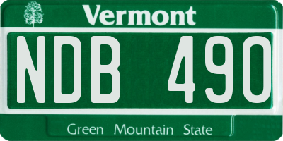 VT license plate NDB490